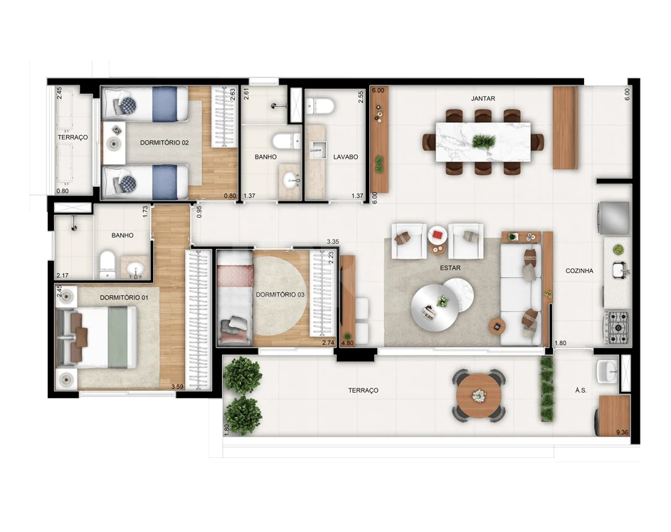 Planta — Garden 114,88 m²