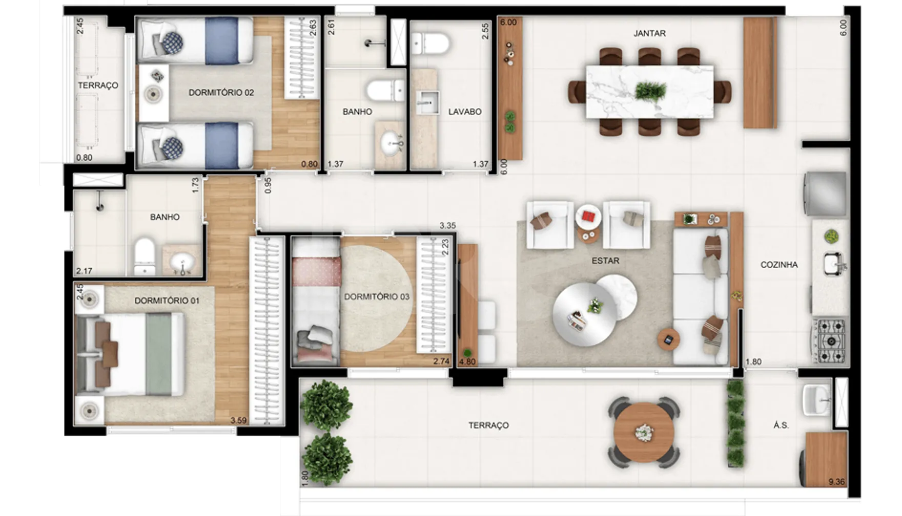 Planta — Garden 114,88 m²