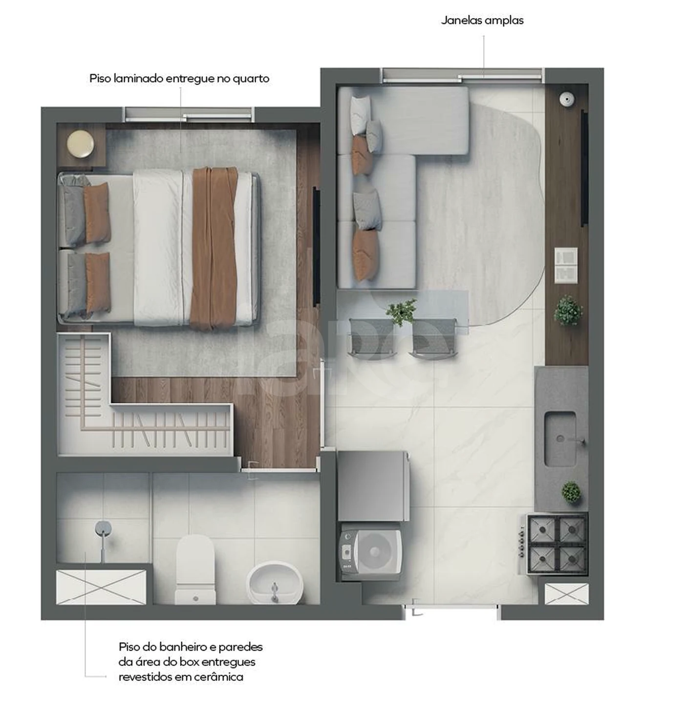 Planta — Apartamento 24,47 m²