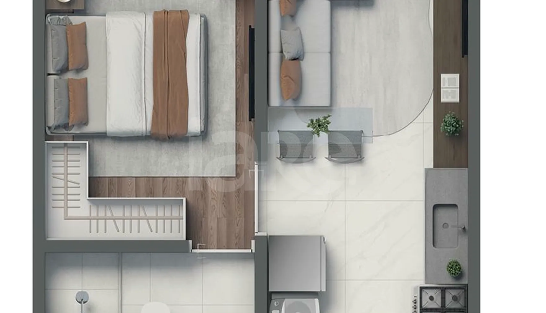 Planta — Apartamento 24,47 m²