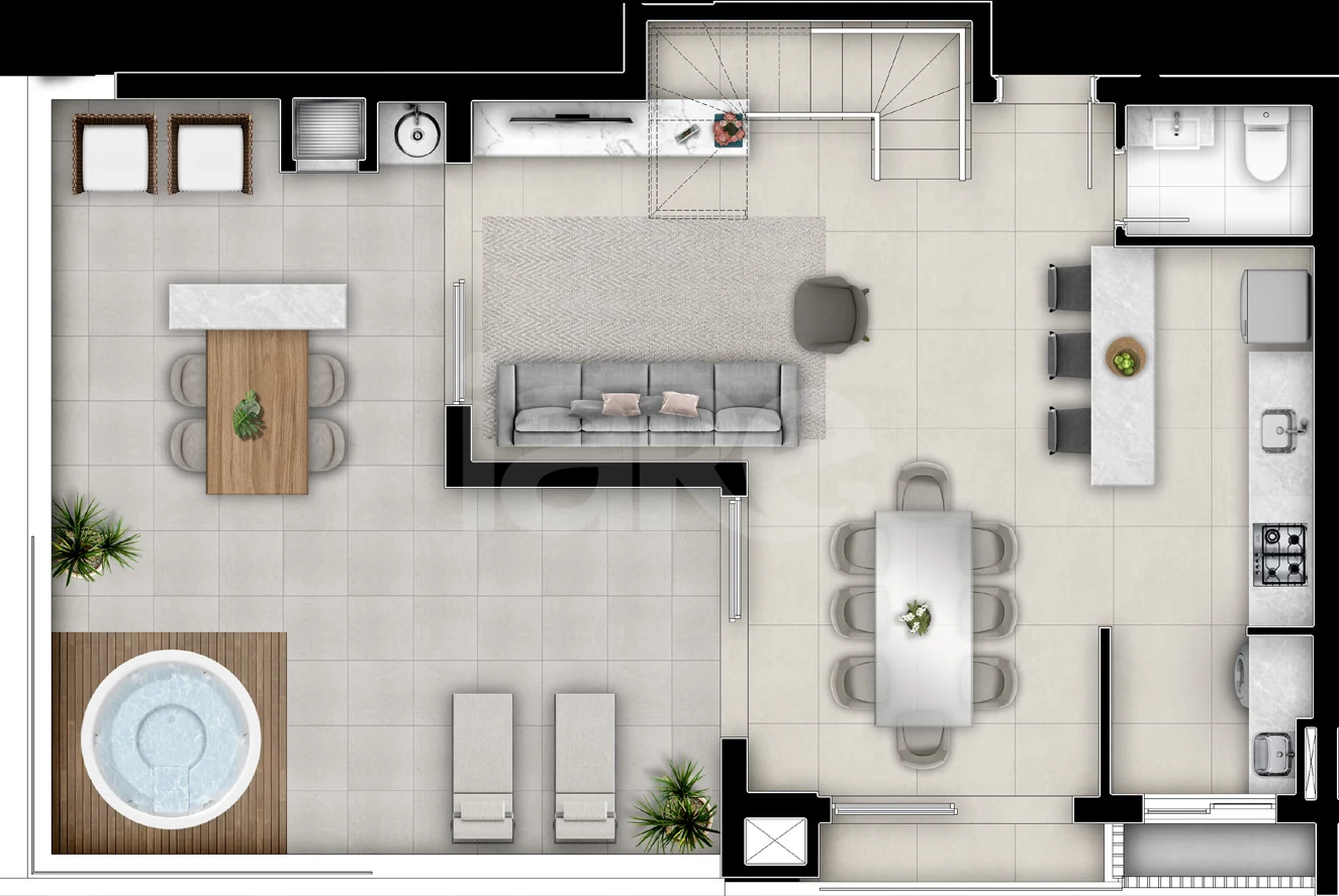 Planta — Apartamento 154,05 m² · 1º pavimento