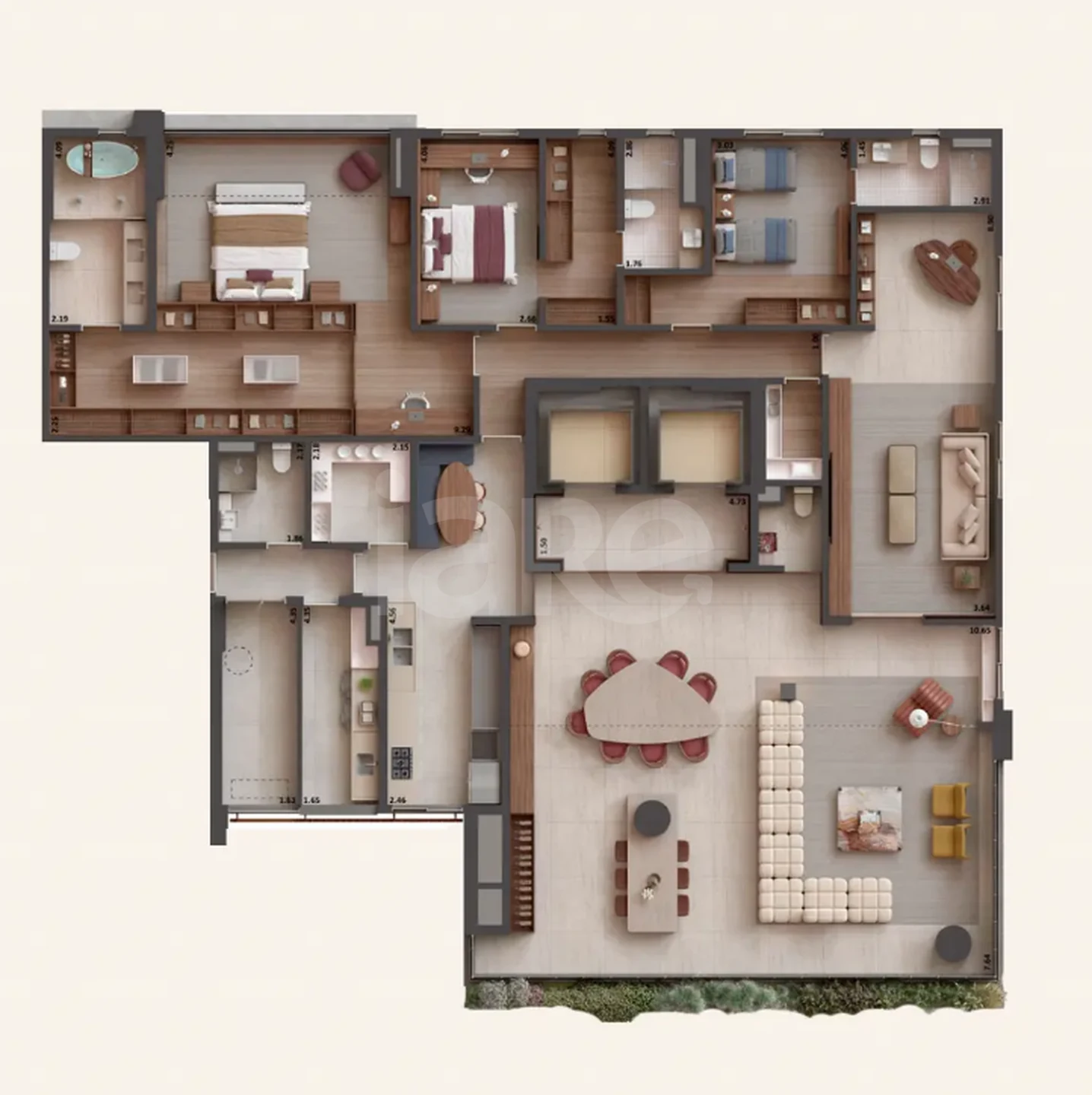 Planta — Apartamento 320,7 m²