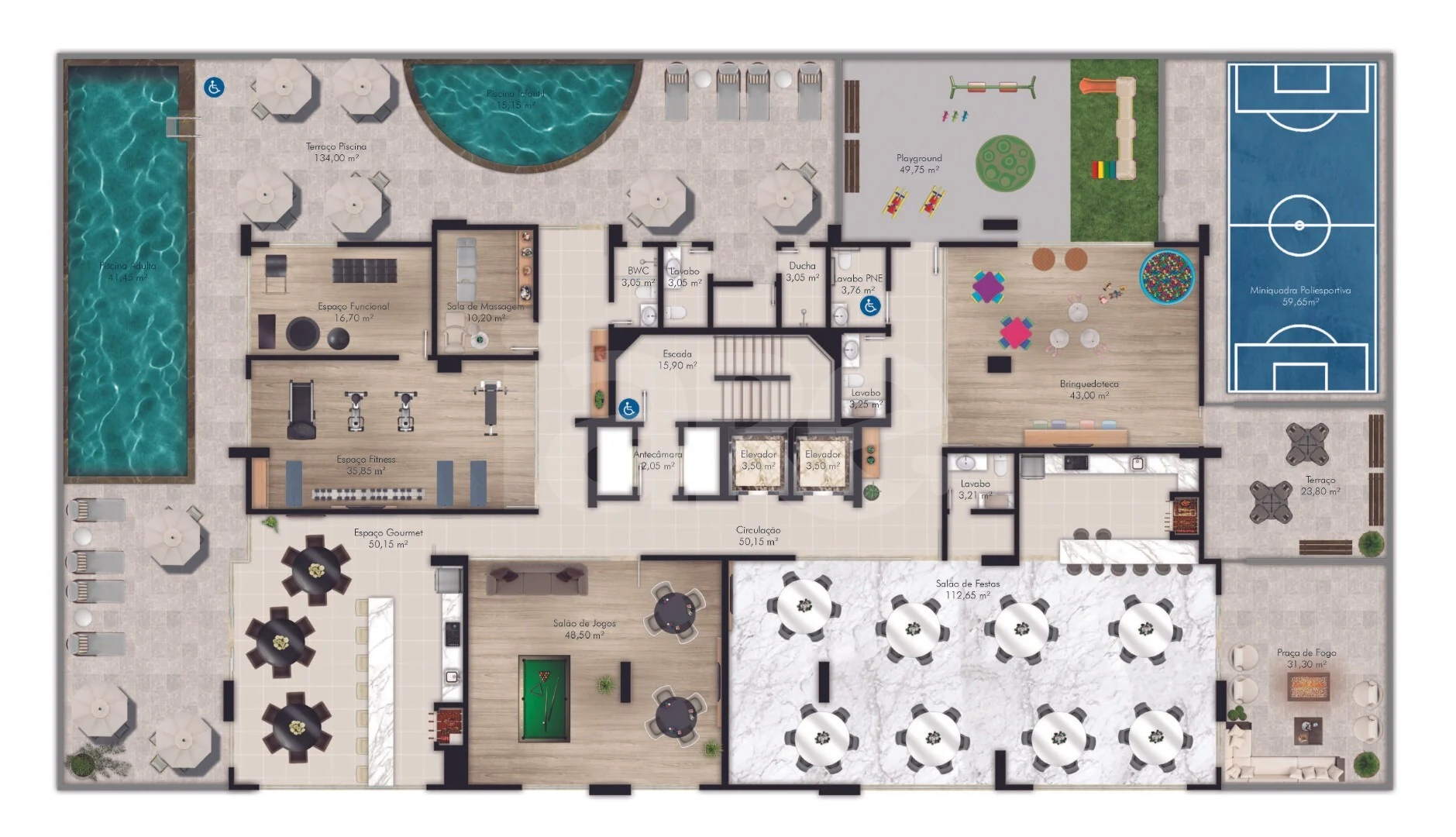 Planta — Pavimento lazer