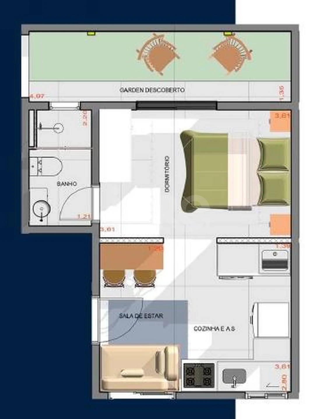 Planta — Garden 35 m²