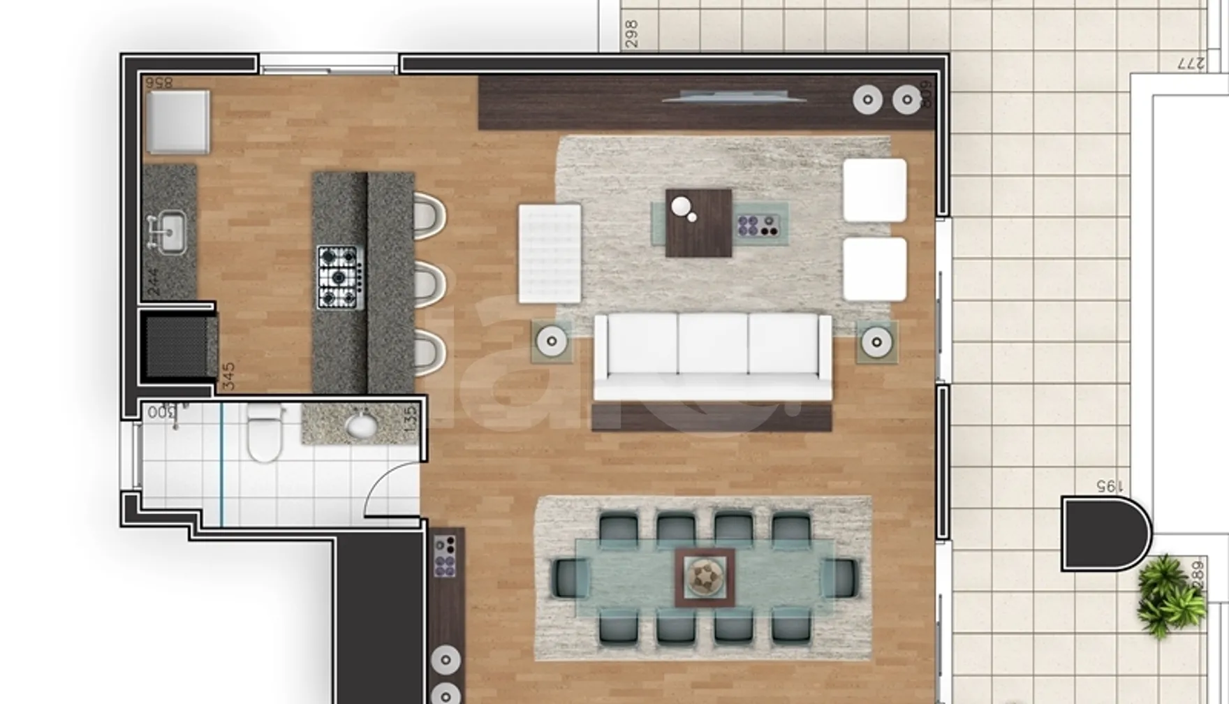 Planta — Cobertura Duplex 173,36 m²