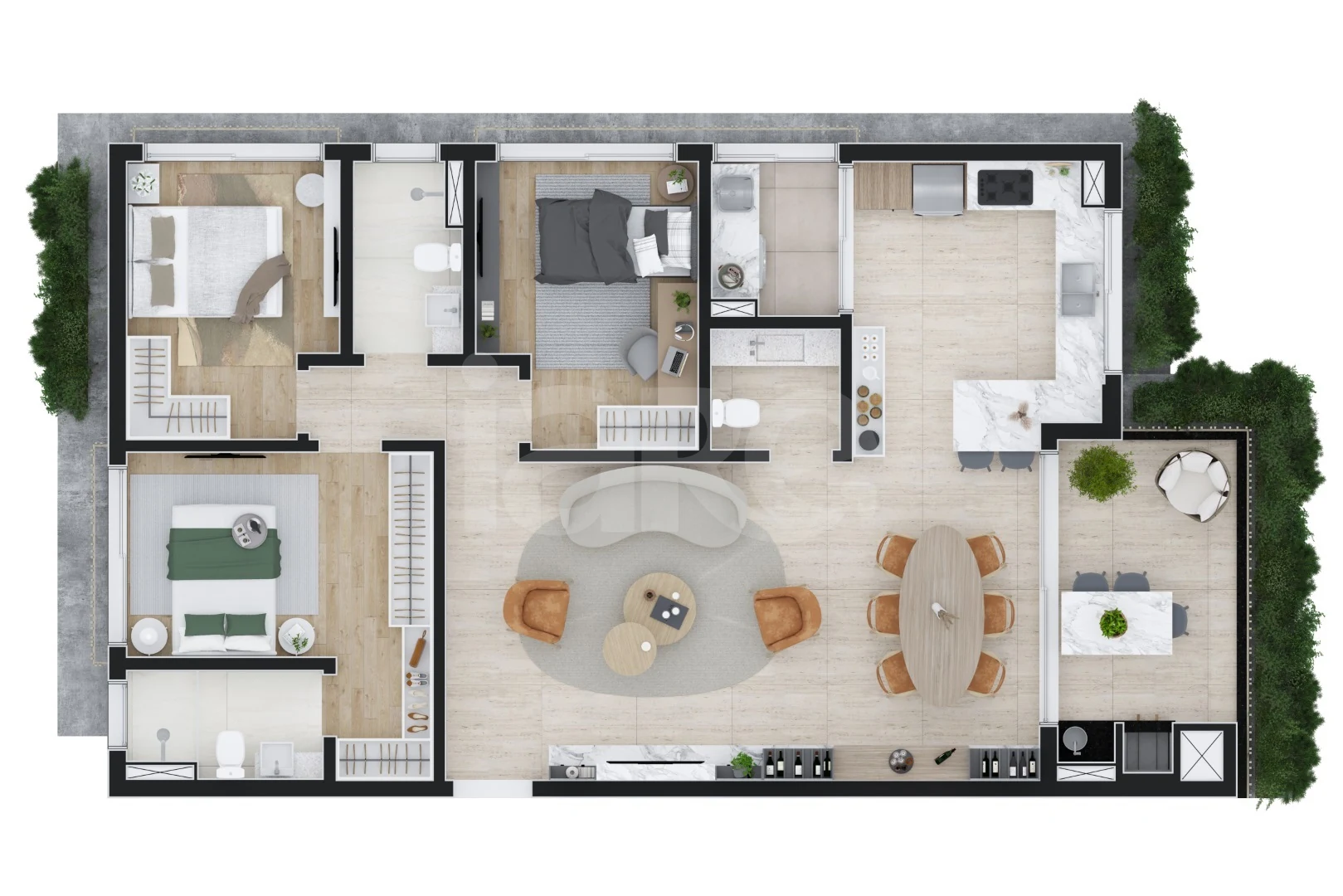 Planta — Apartamento 114,33 m²