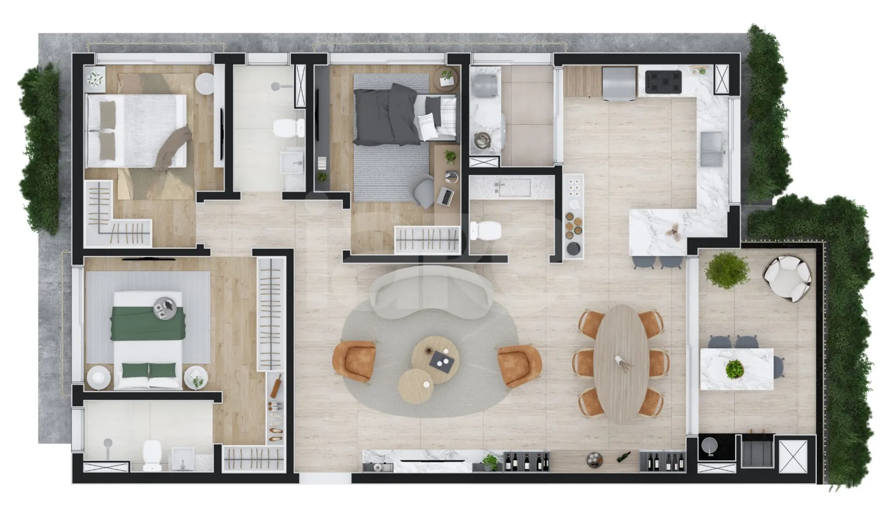 Planta — Apartamento 114,33 m²
