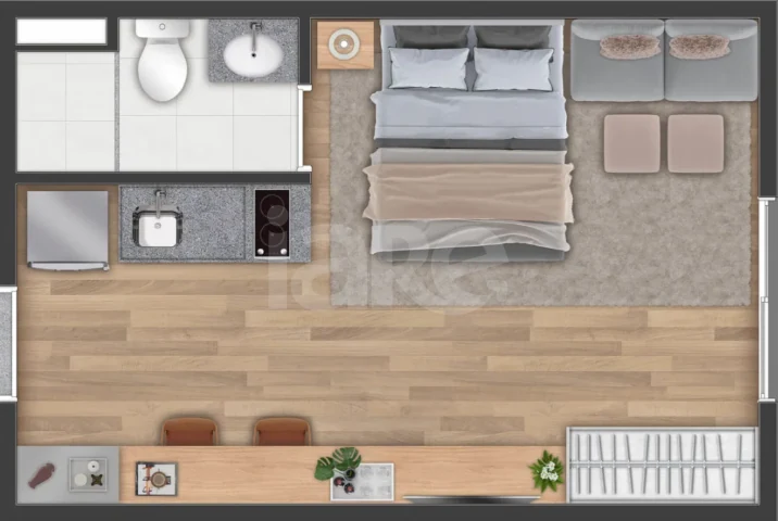 Planta — Studio 24 m²