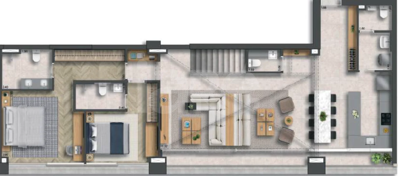 Planta — Cobertura Duplex 209,44 m²