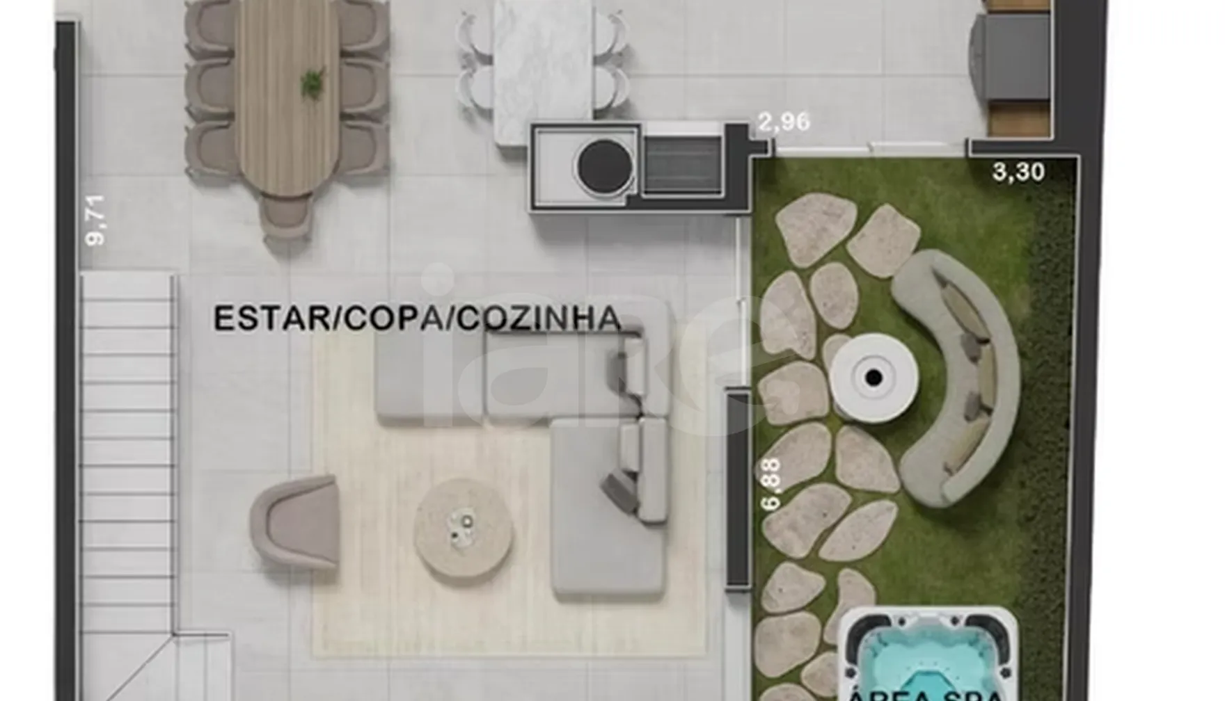 Planta — Planta Garden 3 - 3 dorm 184m² - duplex - superior