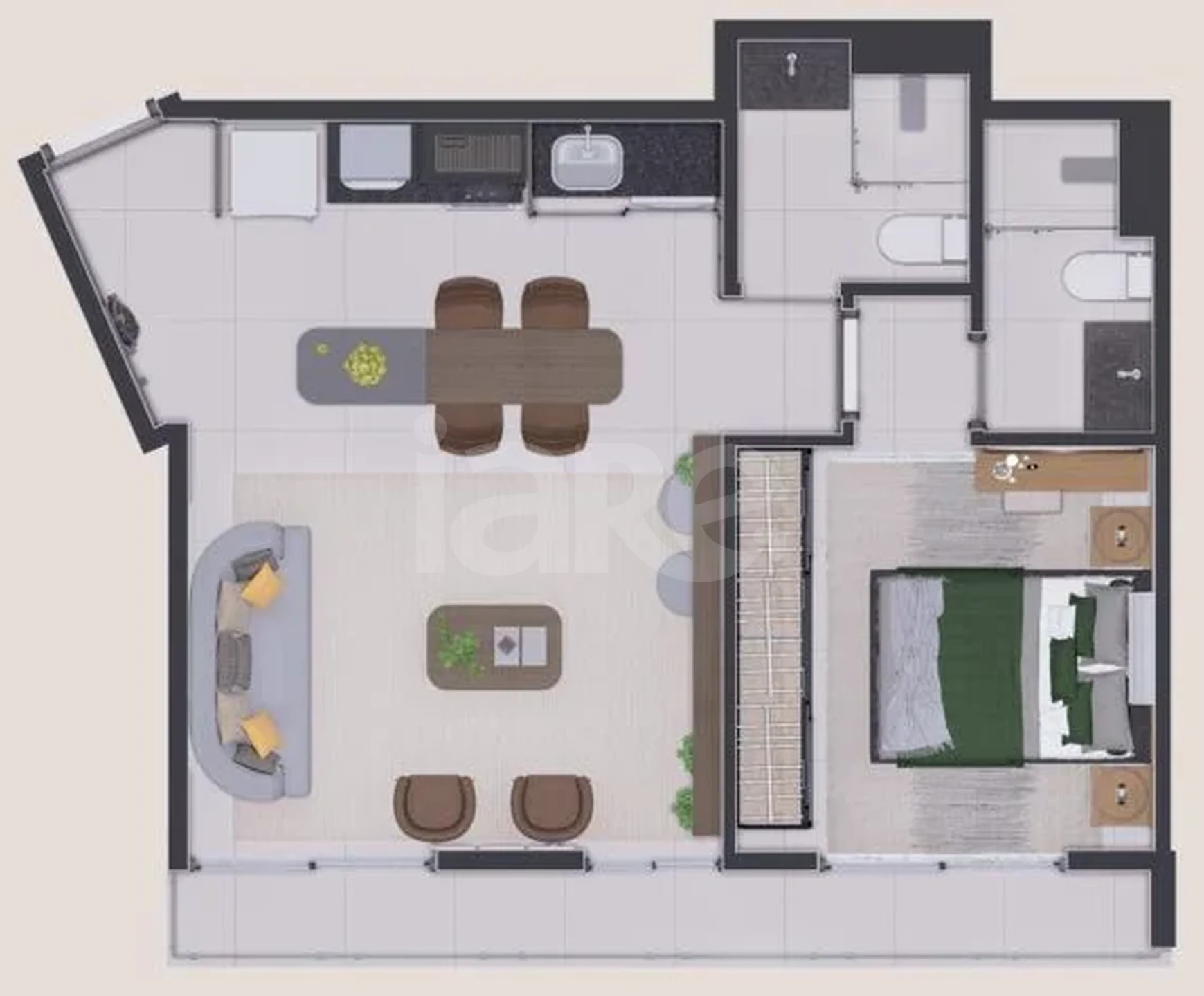 Planta — Apartamento 40,97 m²