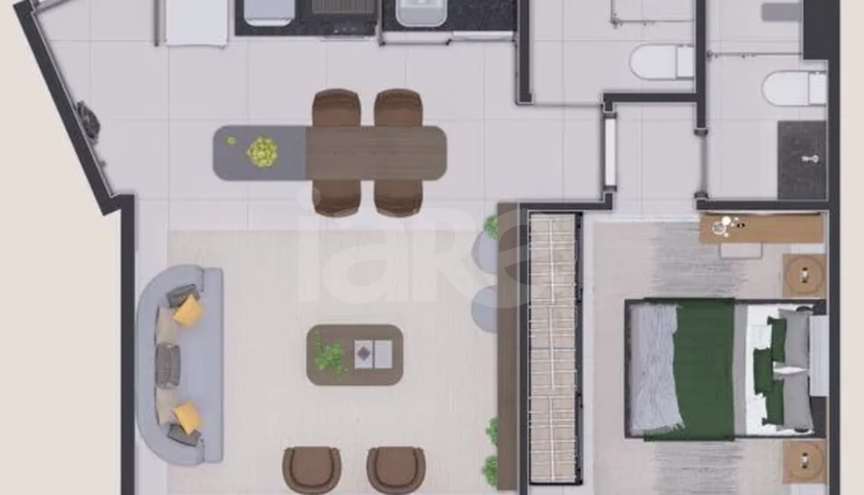 Planta — Apartamento 40,97 m²