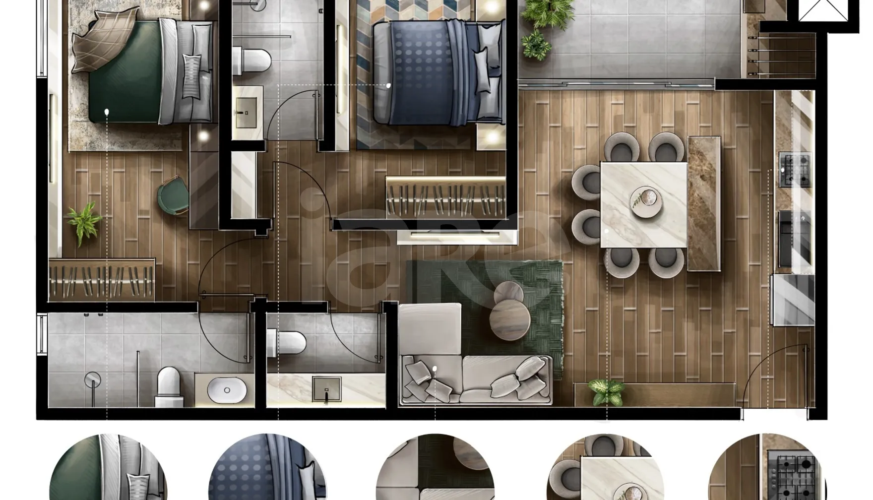 Planta — Apartamento 68,8 m²
