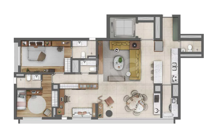 Planta — Apartamento 125,24 m²