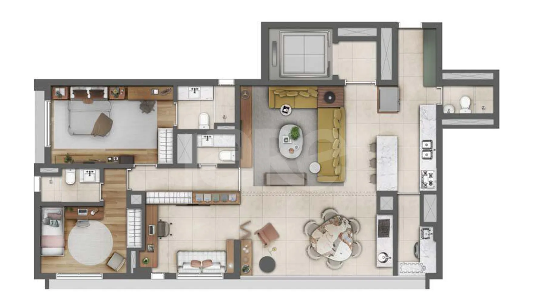 Planta — Apartamento 125,24 m²