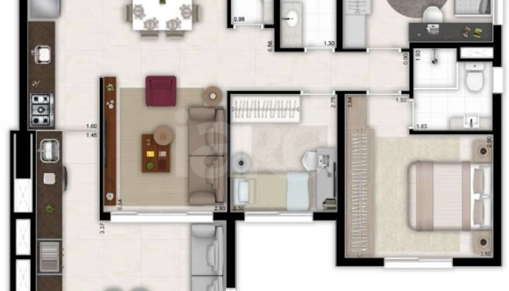 Planta — Apartamento 100 m²