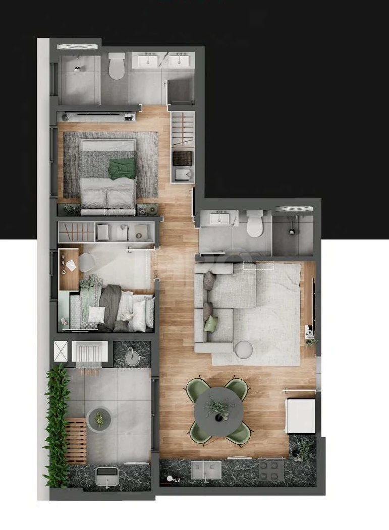 Planta — Apartamento 59,42 m²
