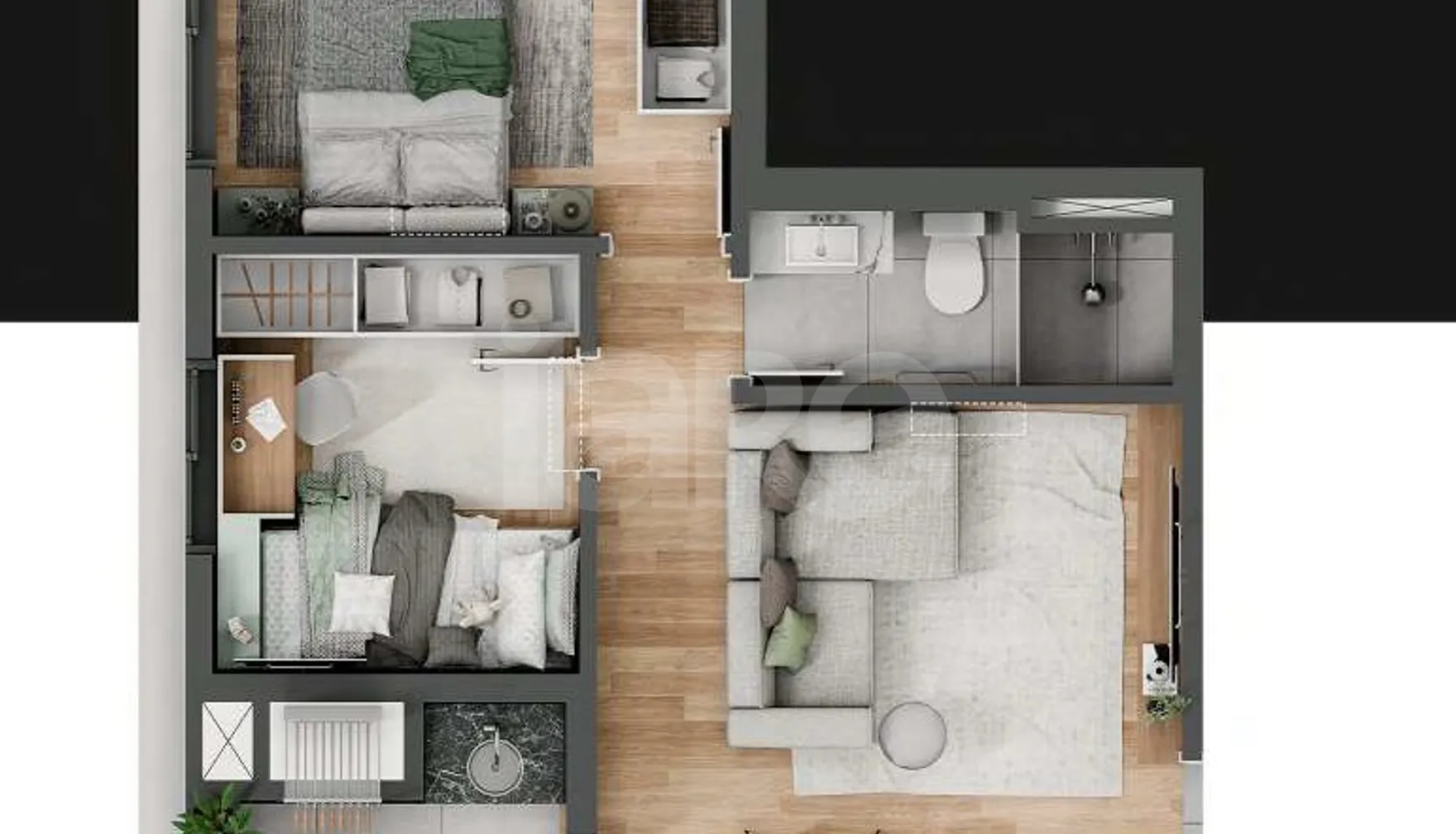 Planta — Apartamento 59,42 m²