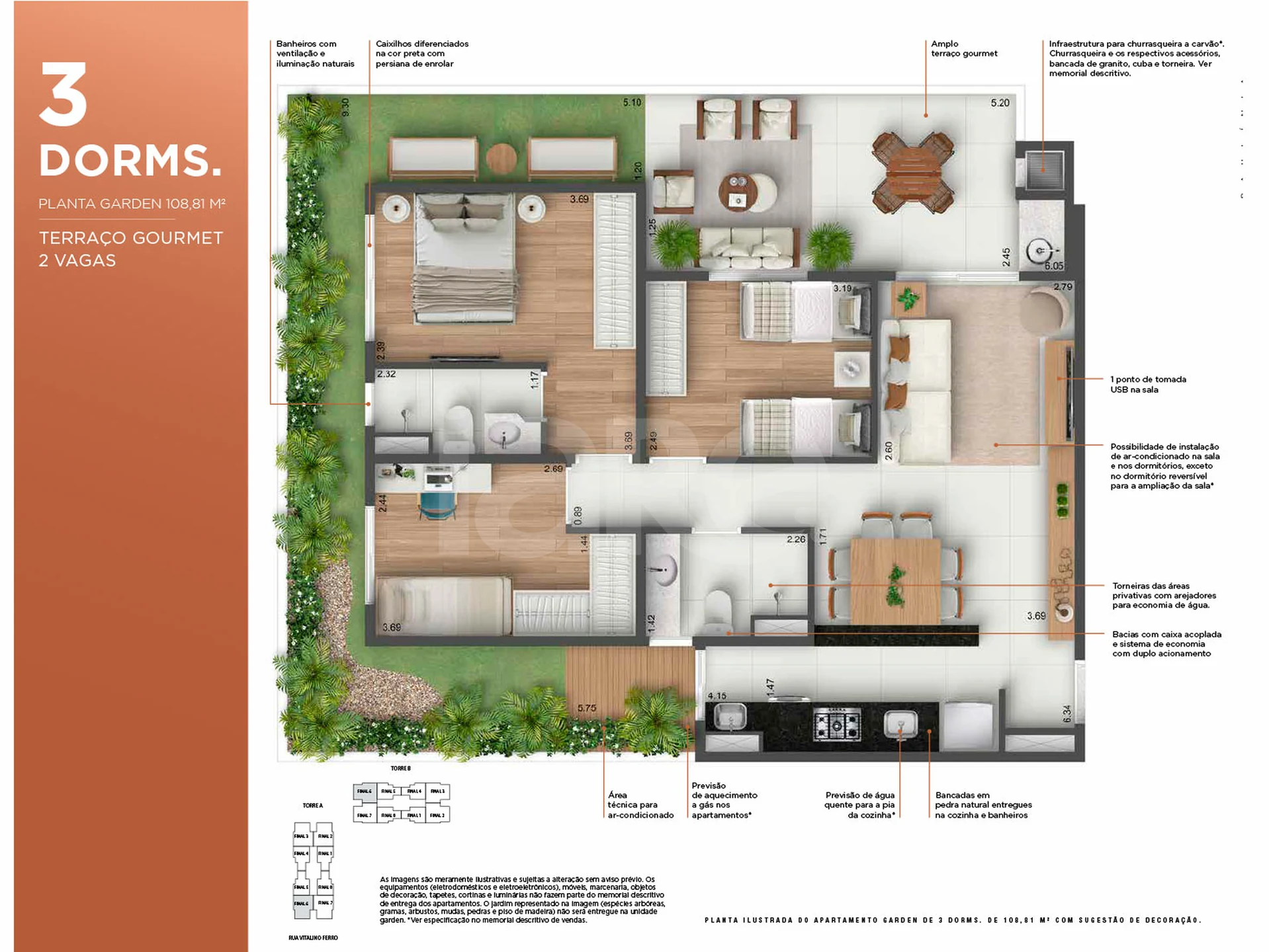 Planta — Garden 108,81 m²