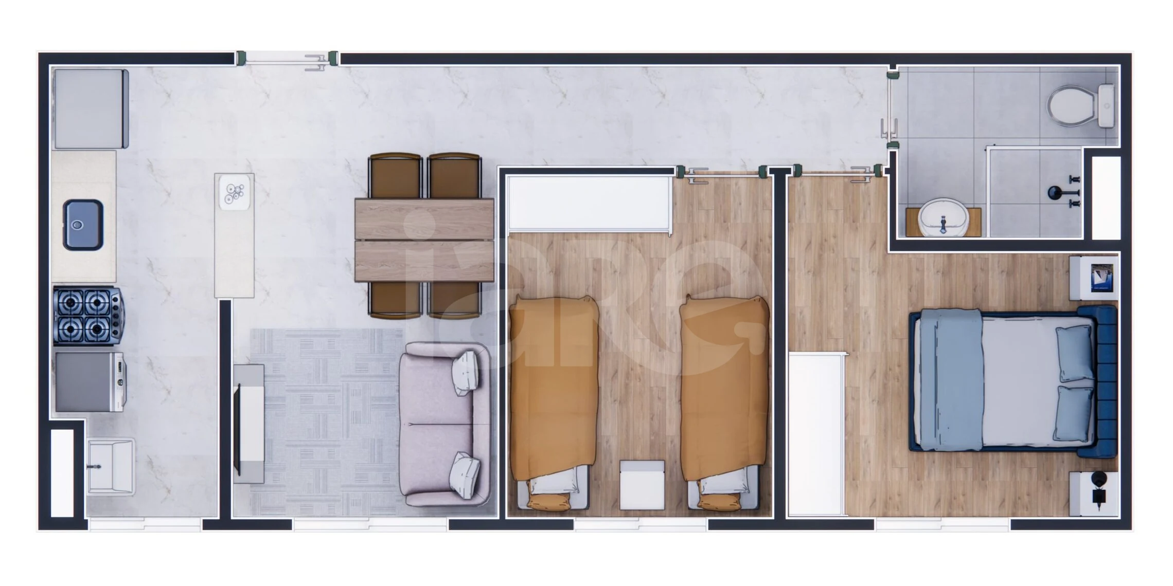 Planta — Apartamento 43,09 m²