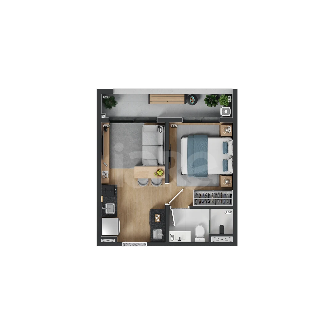 Planta — Apartamento 30,18 m²