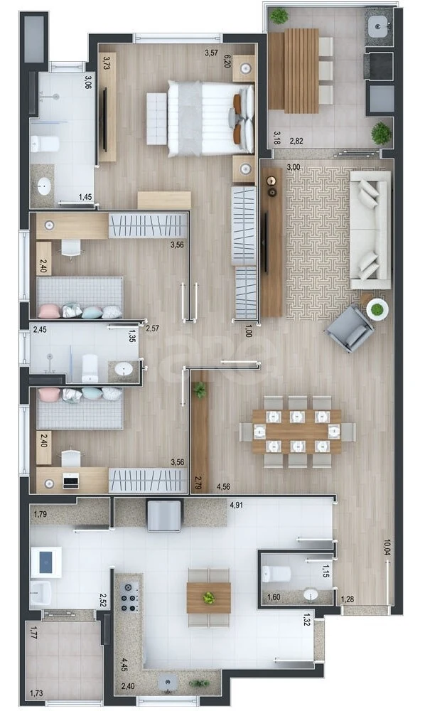 Planta — Apartamento 125,22 m²