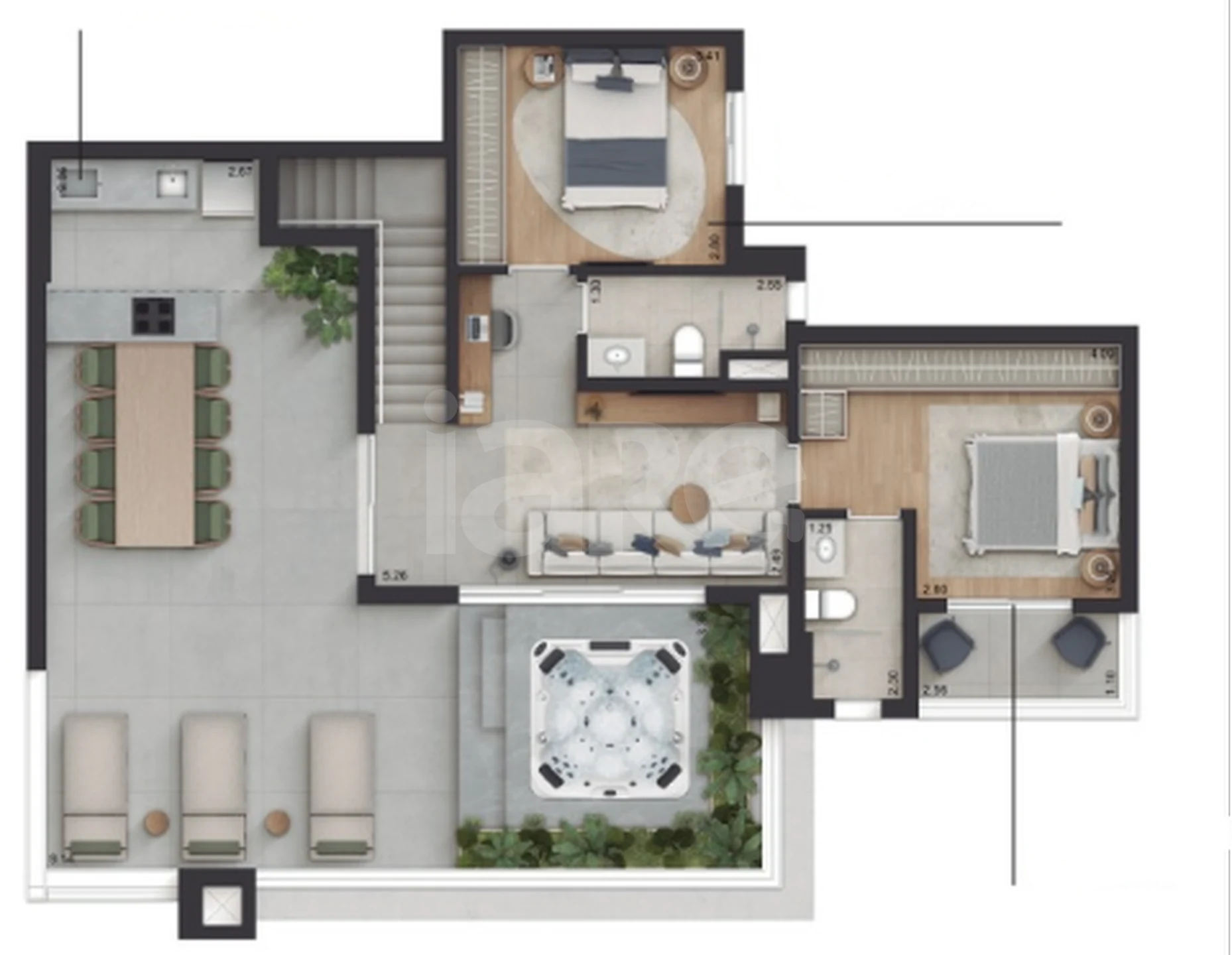 Planta — Cobertura Duplex 234,32 m²