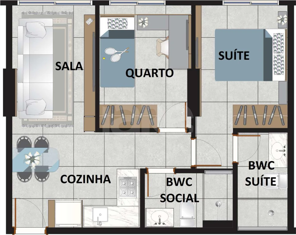 Planta — Apartamento 46,49 m²