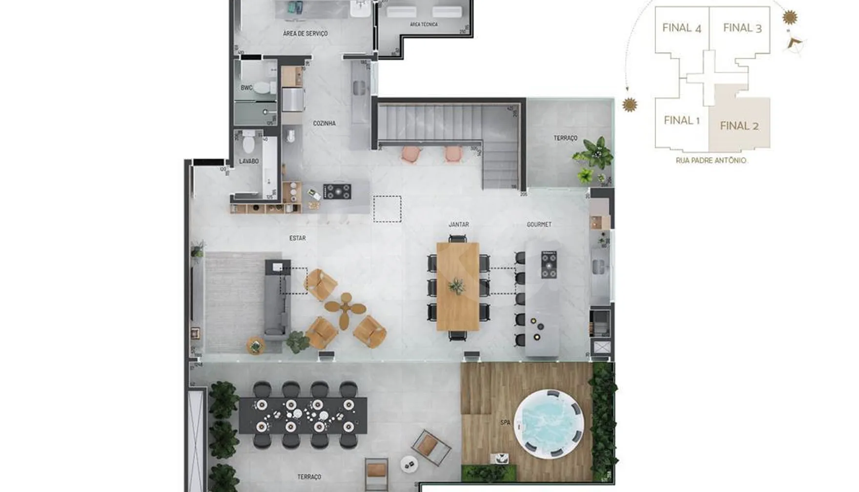 Planta — Cobertura Duplex 281,64 m²