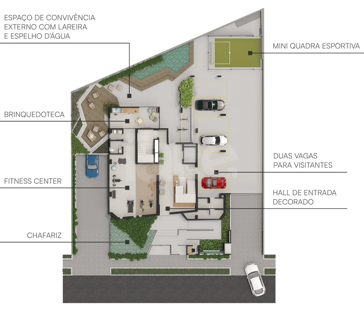 Planta — Implantação Geral + Áreas de Lazer