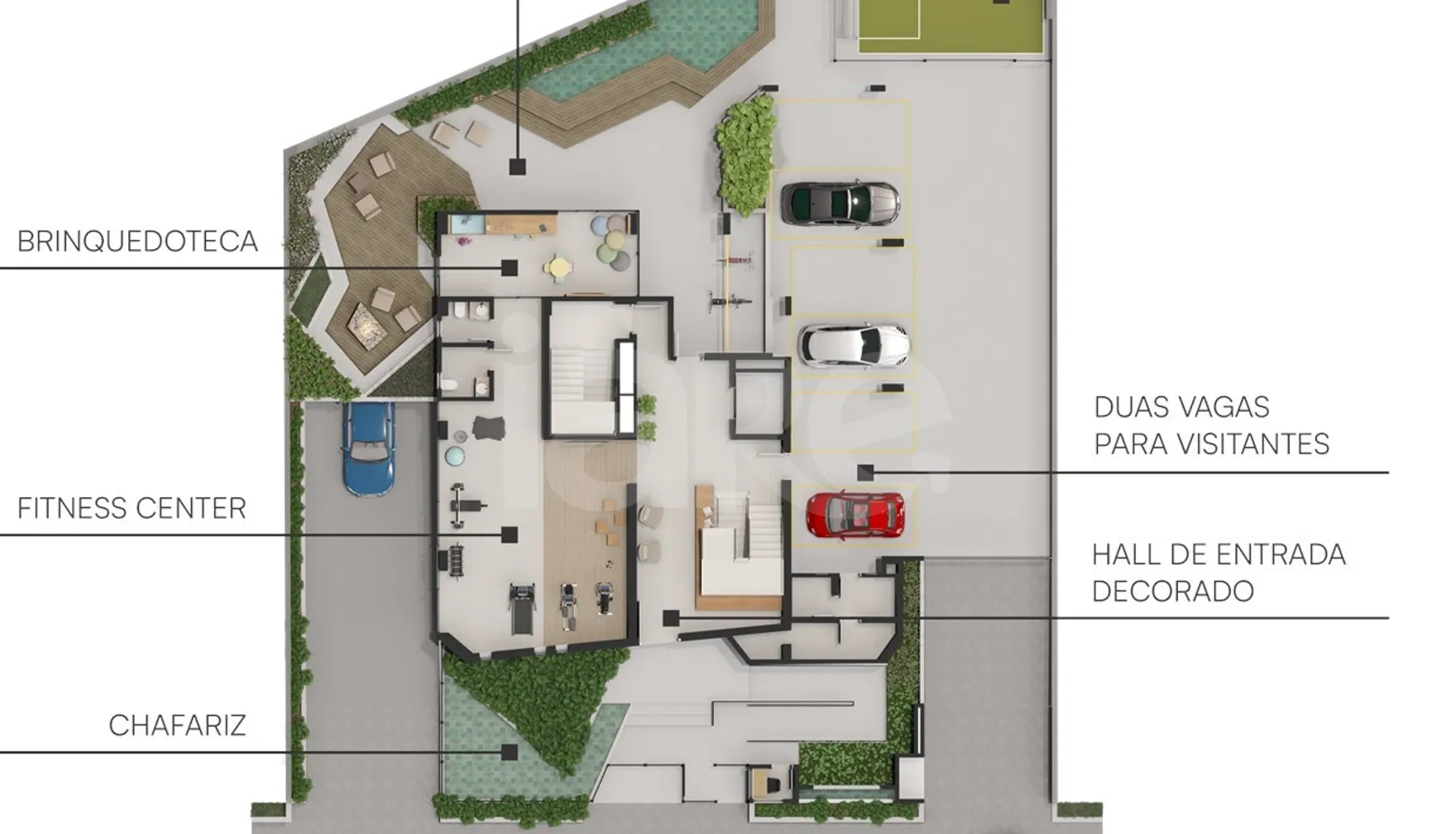 Planta — Implantação Geral + Áreas de Lazer