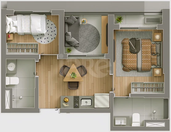 Planta — Apartamento 44,66 m²