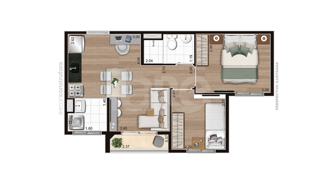Planta — Apartamento 37,18 m²