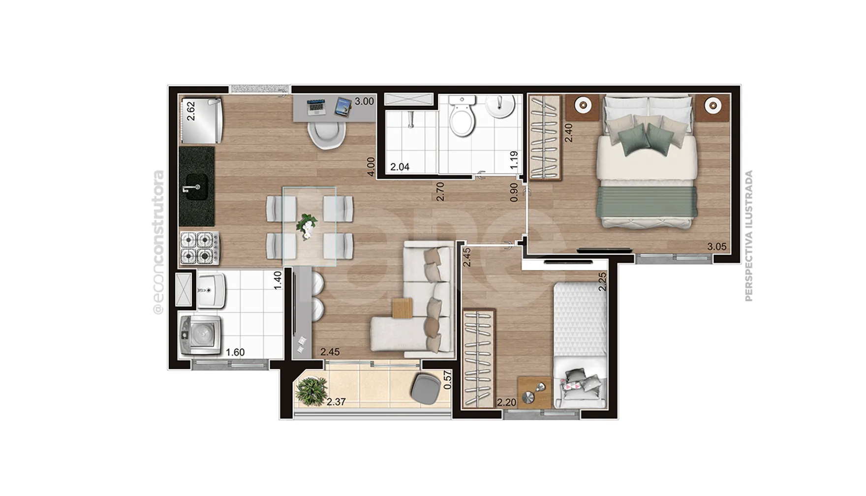 Planta — Apartamento 37,18 m²