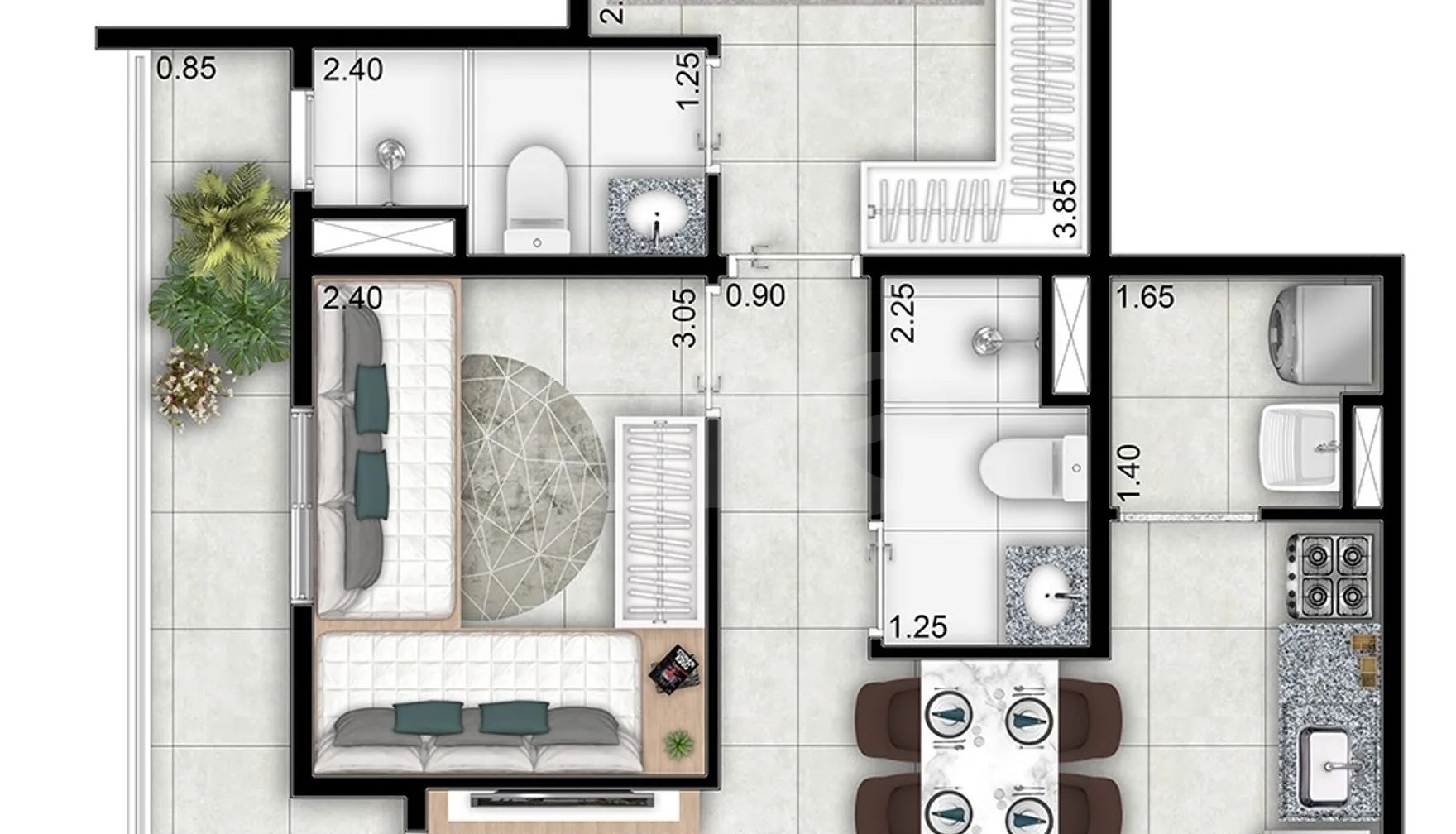 Planta — Garden 69,98 m²
