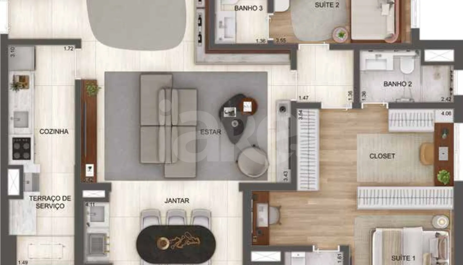 Planta — Garden 110,94 m²