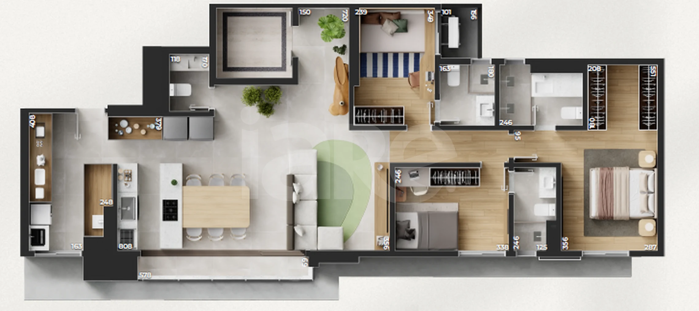 Planta — Apartamento 118,38 m²