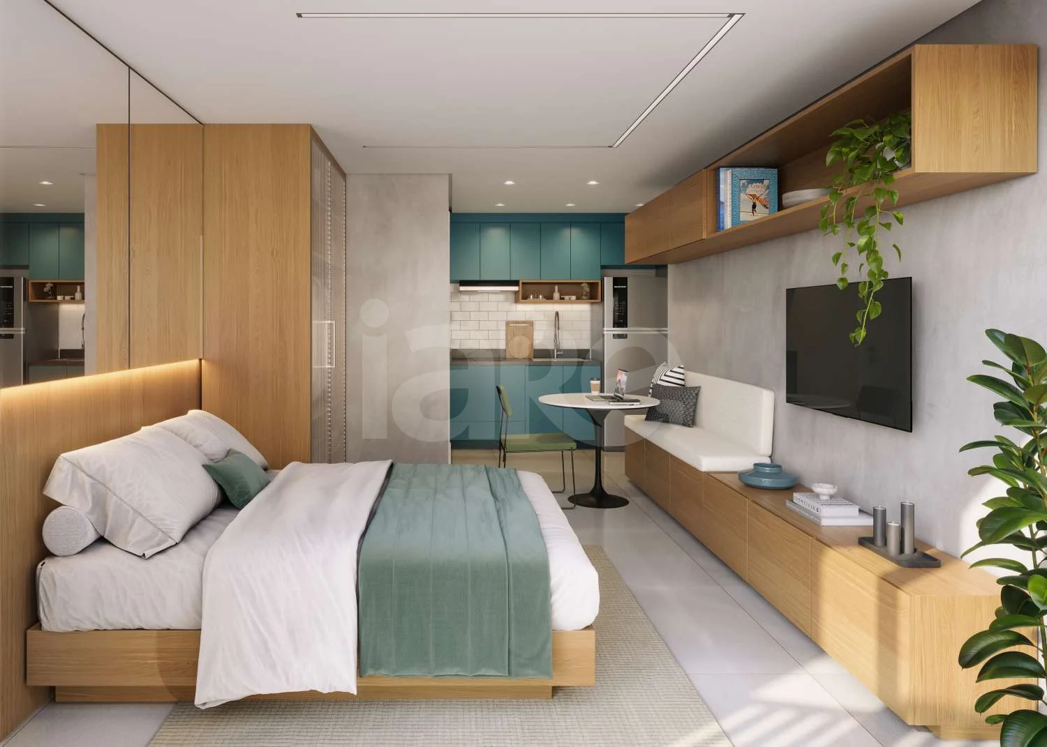 Planta — Studio 24,77 m²