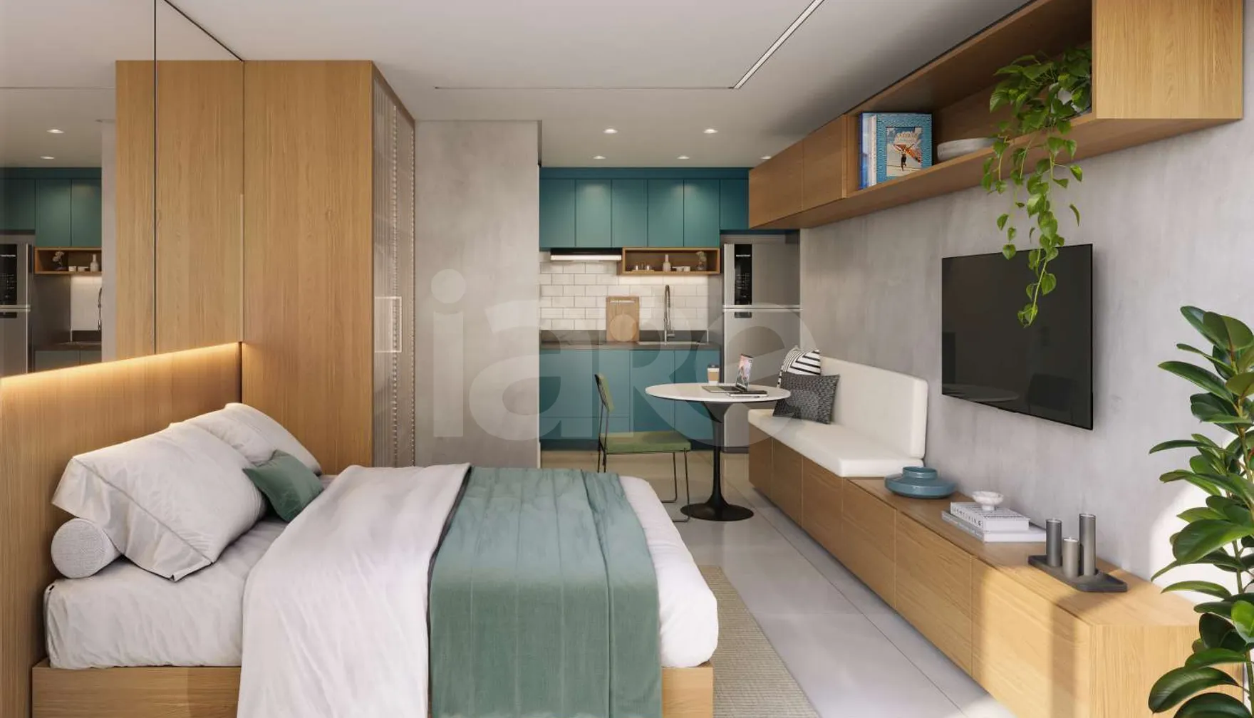 Planta — Studio 24,77 m²