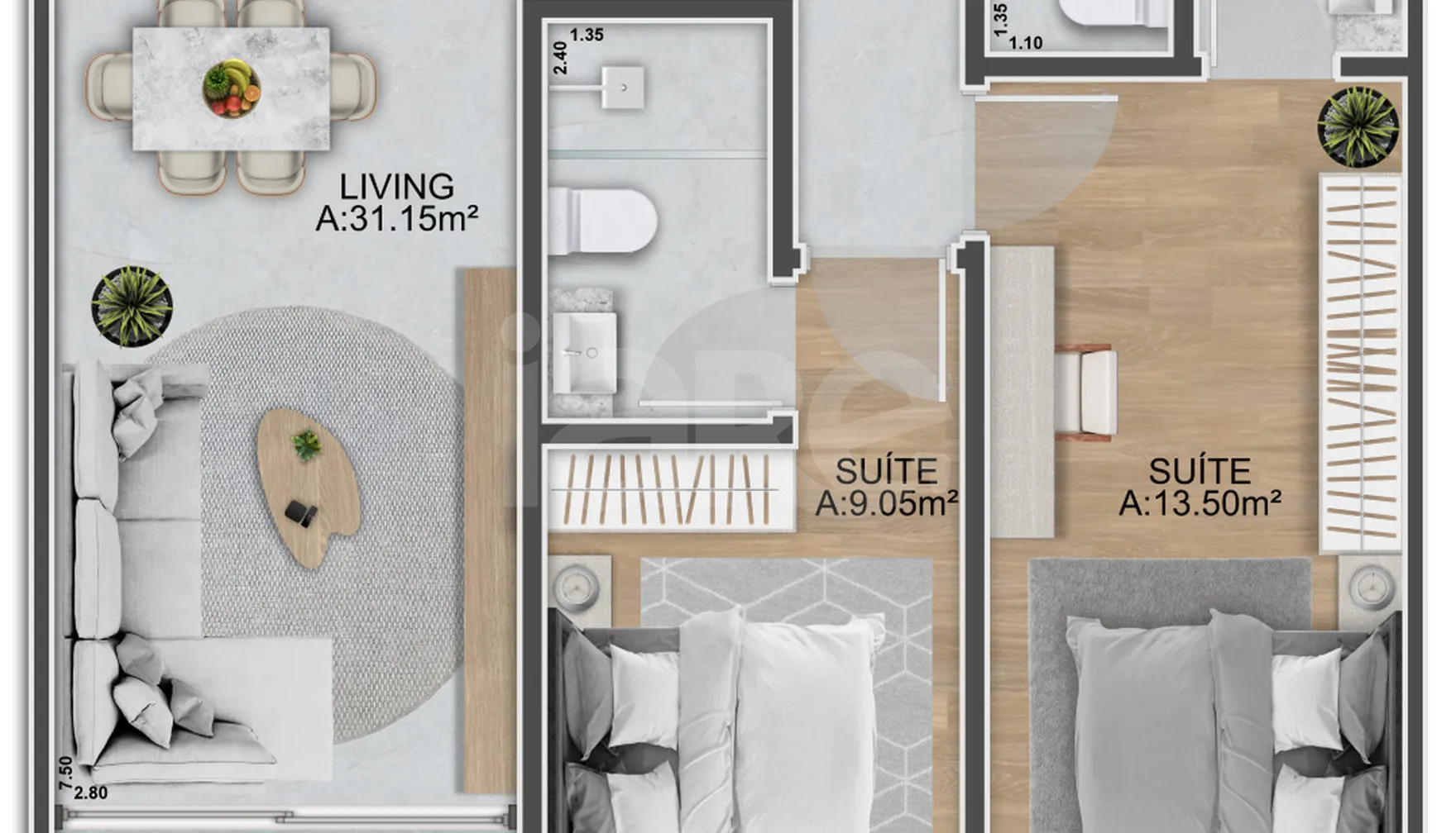 Planta — Apartamento 111,79 m²