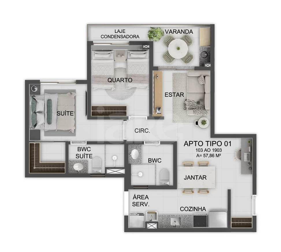 Planta — Garden 81,59 m²