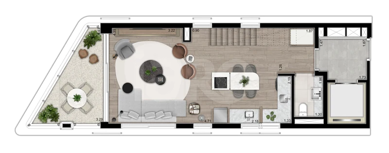 Planta — Cobertura Duplex 116,23 m²