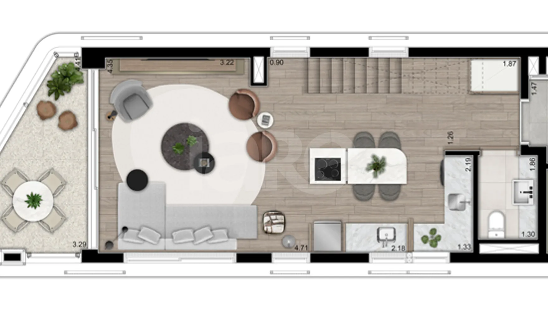 Planta — Cobertura Duplex 116,23 m²