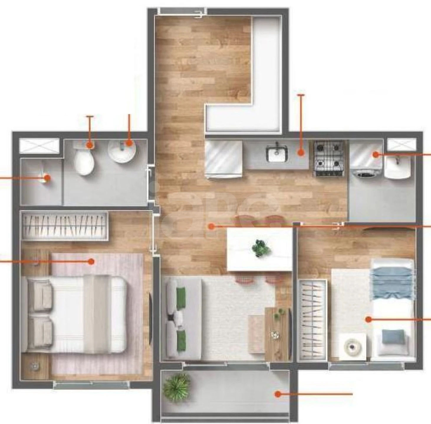 Planta — Apartamento 41,27 m²