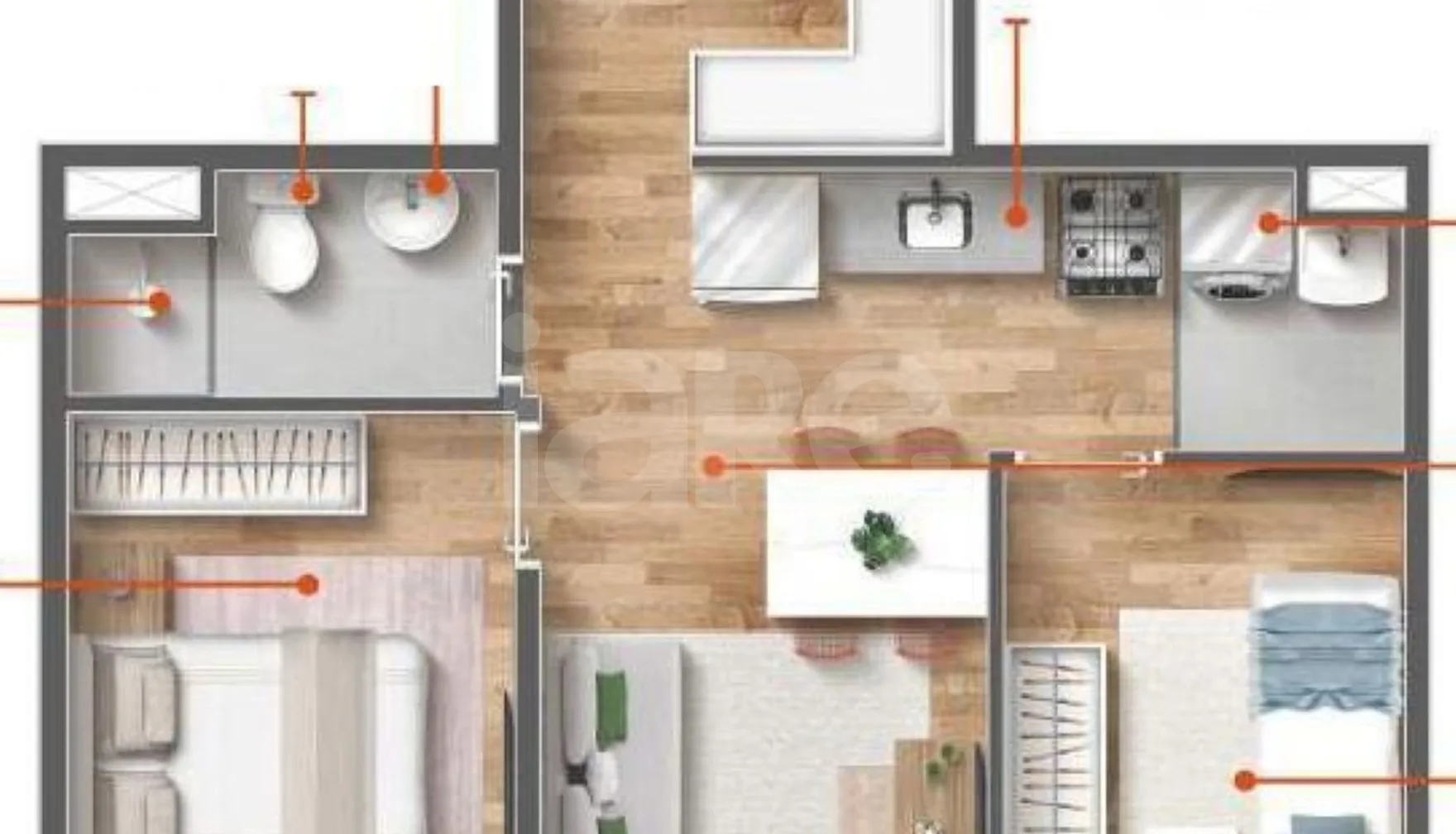 Planta — Apartamento 41,27 m²