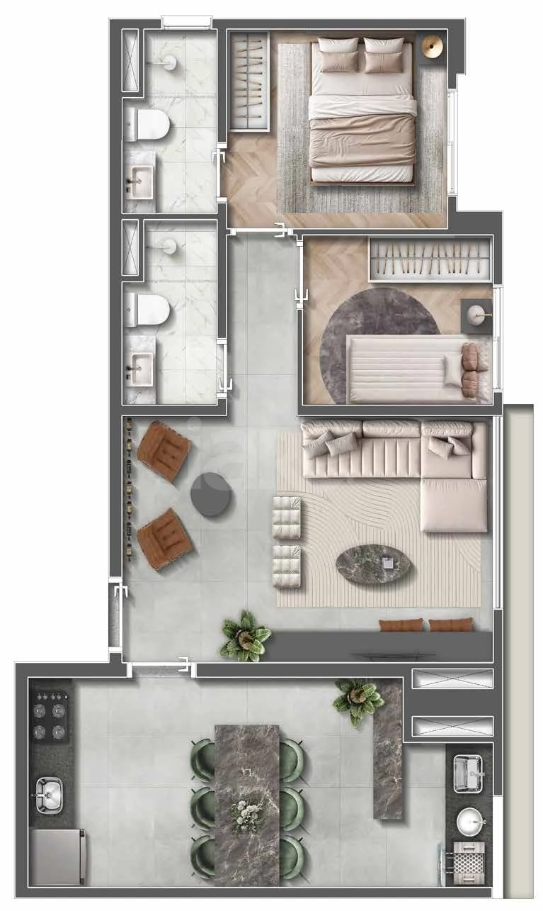 Planta — Cobertura Horizontal 53 m²