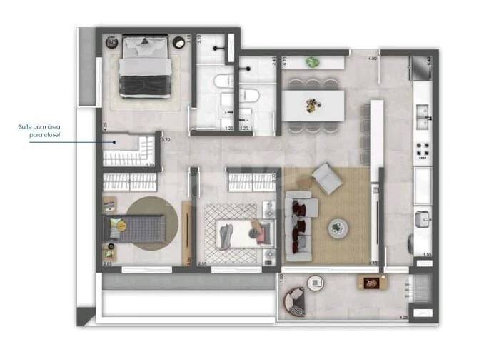 Planta — Apartamento 87,46 m²