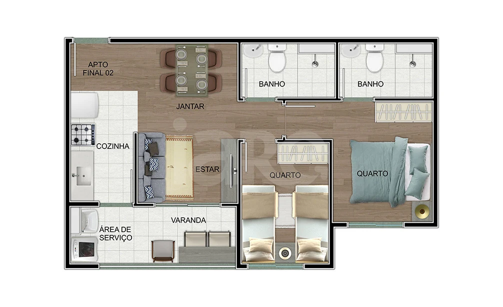 Planta — Apartamento 47,1 m²