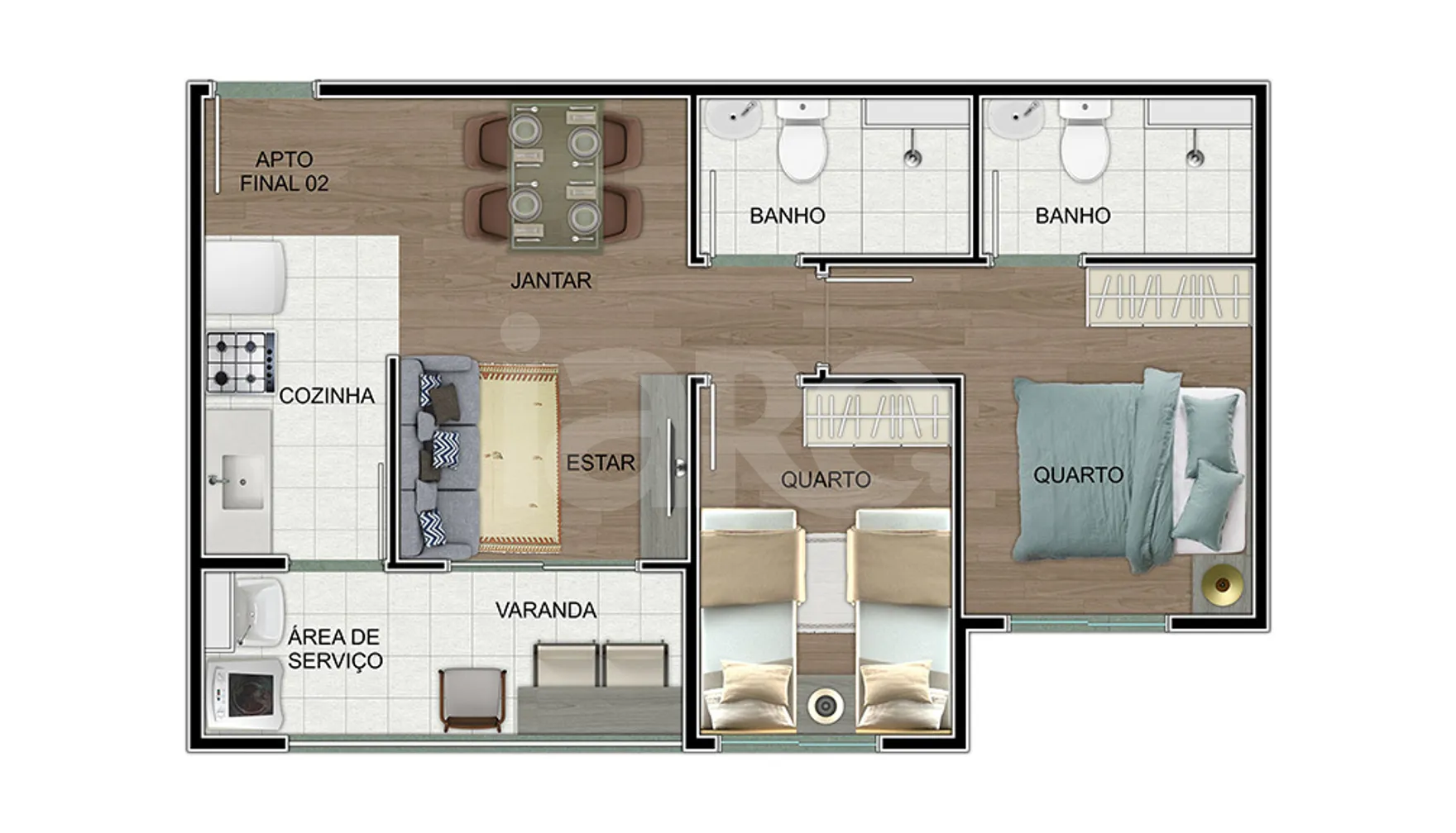 Planta — Apartamento 47,1 m²