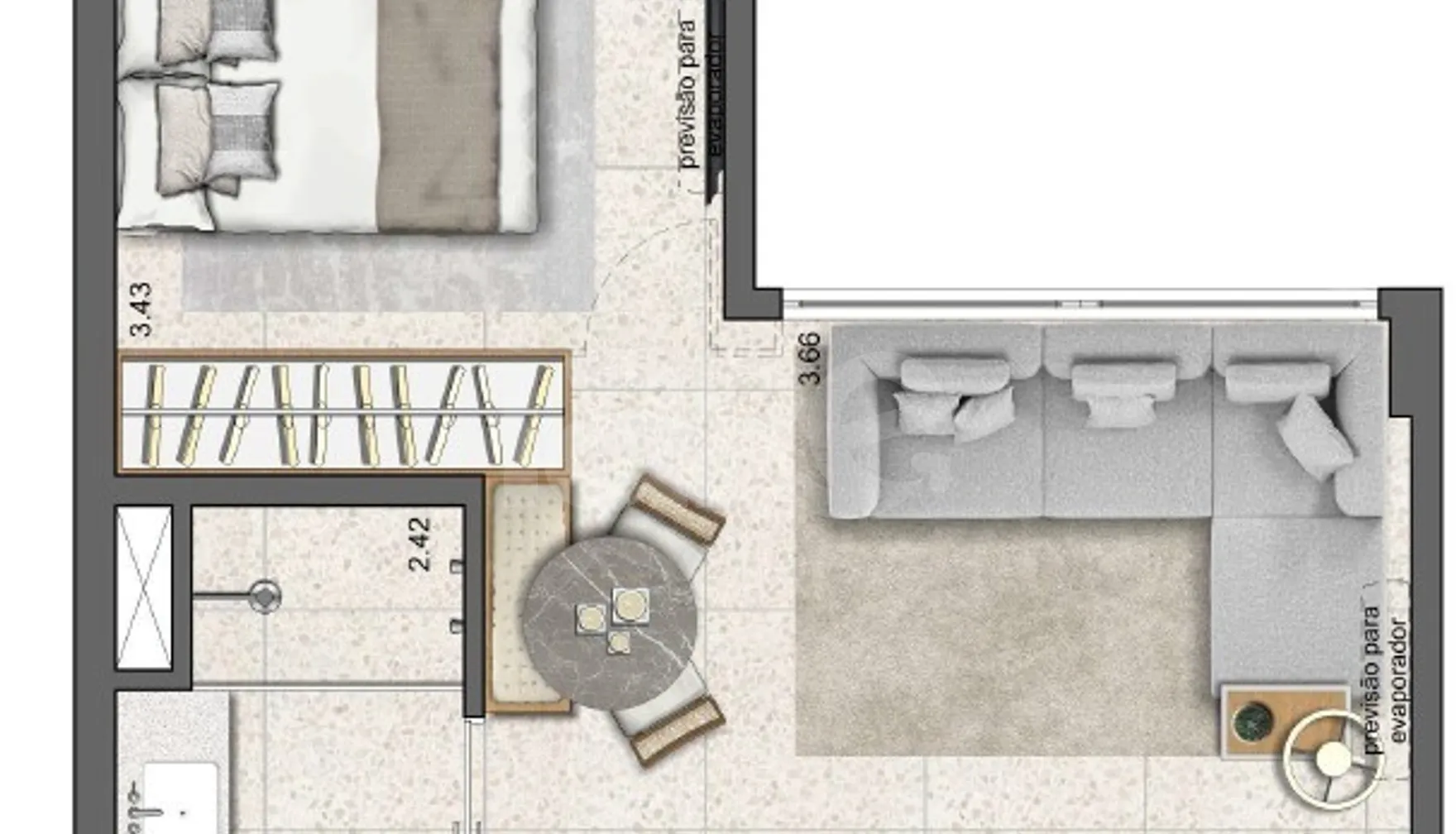 Planta — Apartamento 30,53 m²